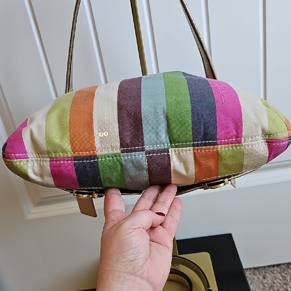 ​Coach 2011 Poppy Sequin Stripe Rocker Satchel - Style 19025 - Multi-Color EUC - Picture 10 of 16